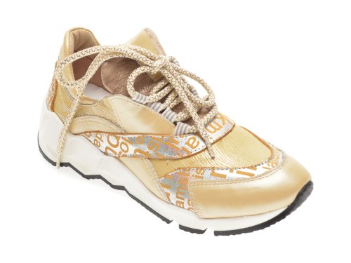 Pantofi sport FLAVIA PASSINI aurii, 135P41, din piele naturala
