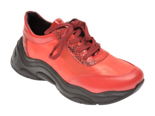 Pantofi sport FLAVIA PASSINI rosii, 135P91, din piele naturala