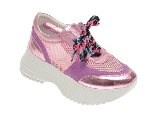 Pantofi sport FLAVIA PASSINI roz, 135P82, din material textil si piele naturala