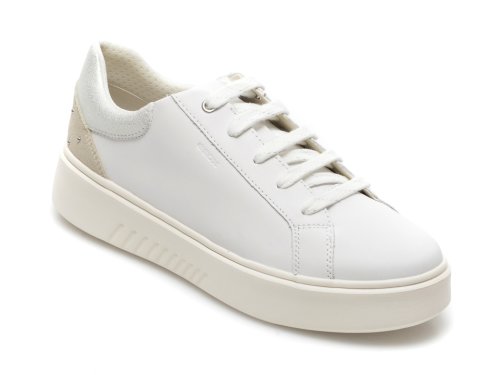 Pantofi sport GEOX albi, D168DA, din piele naturala