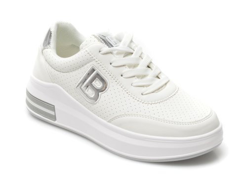 Pantofi sport LAURA BIAGIOTTI albi, 7503, din piele ecologica