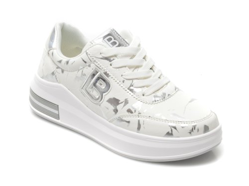 Pantofi sport LAURA BIAGIOTTI albi, 7504, din piele ecologica