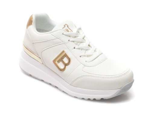 Pantofi sport LAURA BIAGIOTTI albi, 7508, din piele ecologica