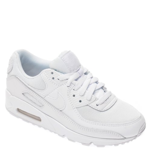Pantofi sport NIKE albi, AIR MAX 90, din material textil si piele naturala