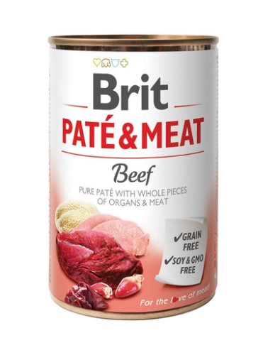 BRIT Pate&Meat beef Hrana umeda pentru caini adulti, cu vita, set 6 x 400 g