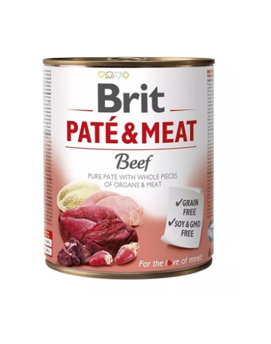 BRIT Pate&Meat beef Hrana umeda pentru caini, cu vita, set 6 x 800 g