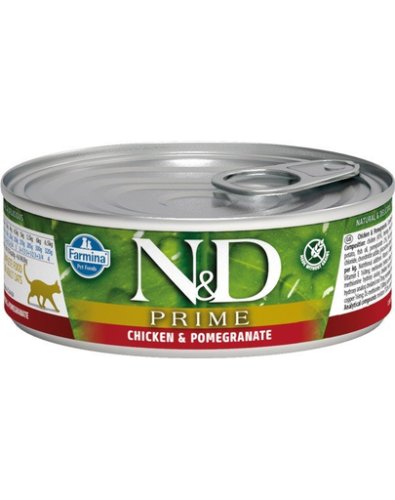 N&D Hrana umeda pentru pisici, cu pui si rodie, 80 g