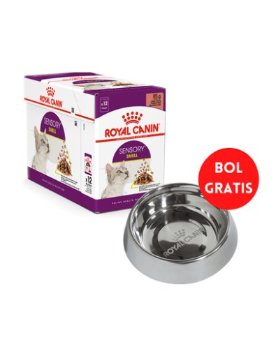 ROYAL CANIN Sensory Smell Gravy hrana umeda pentru pisici, in sos 12 x 85 g + bol GRATIS