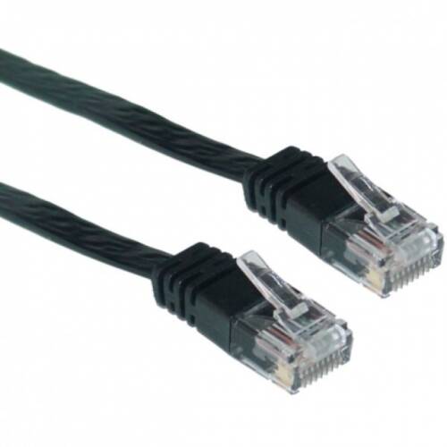 Cablu de retea UTP cat 5e 0.5m Negru, Spacer SP-PT-CAT5-0.5M-BK