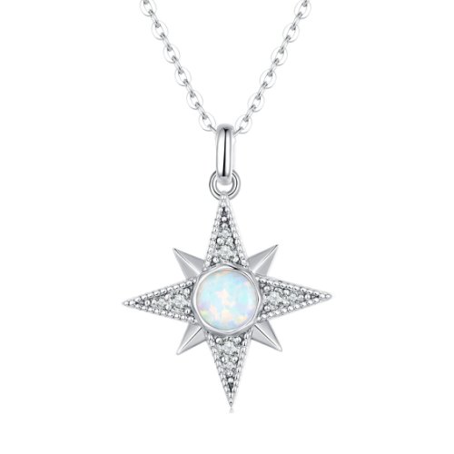 Colier din argint Opal Star and Cristals