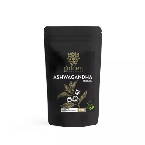 Ashwagandha pulbere 100% naturală, 150g ECO| Golden Flavours 