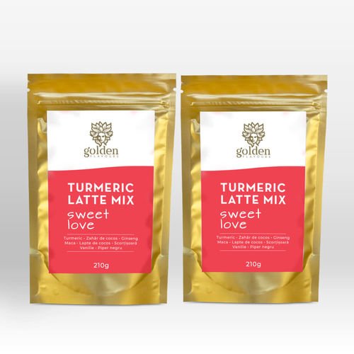 Pachet 2 x Turmeric Latte Mix Sweet Love 210g | Golden Flavours