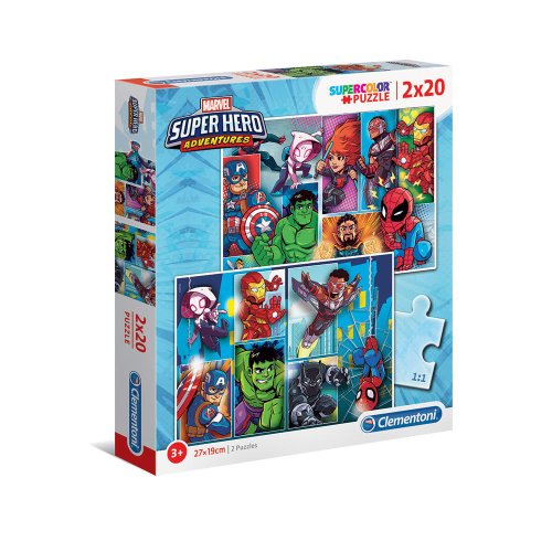 Puzzle 2x20 piese Clementoni Disney Superhero