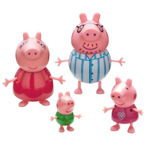 Set 4 figurine Peppa Pig Family Bedtime