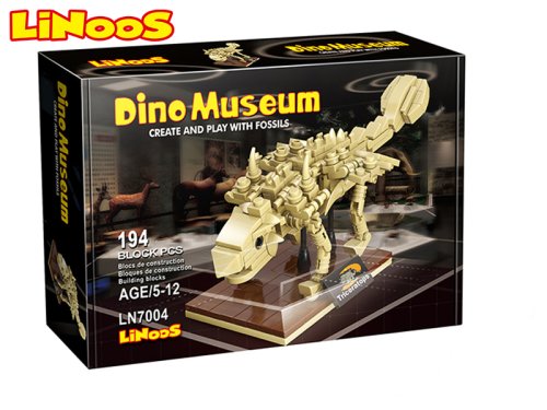 Set de constructie Fossil Building Blocks Dino Museum Ankylosaurus
