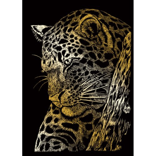 Set gravura mica pe folie Aurie Royal Leopard 13x18 cm