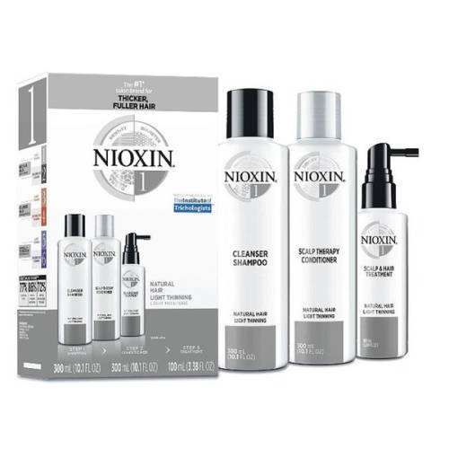 Nioxin System 1 - Pachet complet anticadere normala pentru par natural, 700ml