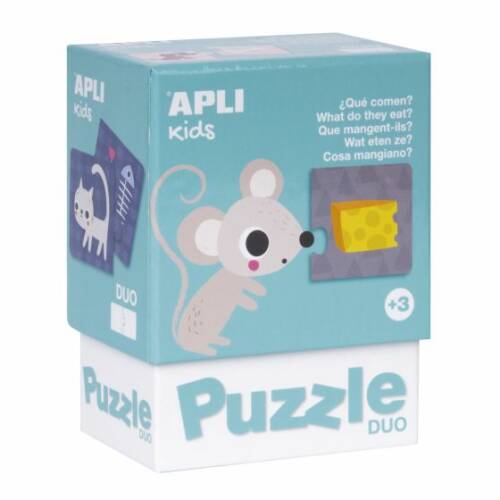 Set 12 puzzle-uri din cate 2 piese � Animalele si hrana lor