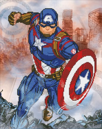 Tablou cu diamante - Captain America 42 x 53 cm