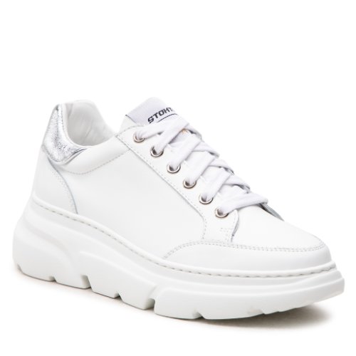 Sneakers STOKTON - 422-D-SS22 Vitello Bianco/Argento