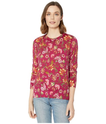 Imbracaminte Femei LAUREN Ralph Lauren Floral Cotton-Blend Sweater Bright FuchsiaMulti