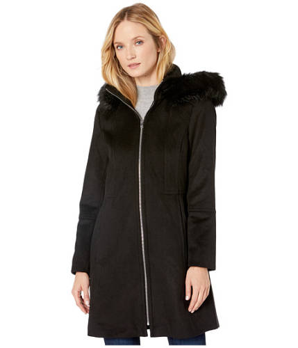 Imbracaminte Femei London Fog Zip Front Wool with Hood Black