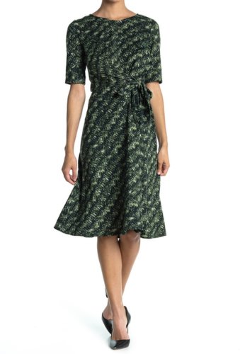 Imbracaminte Femei London Times Short Sleeve Tie Waist Midi Dress Petite GREEN