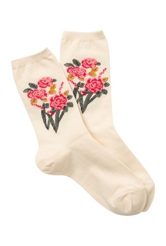 Imbracaminte Femei Natori Rose Garden Fashion Crew Socks WINTER WHITE