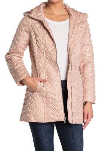 Imbracaminte Femei Via Spiga Zigzag Detachable Hooded Puffer Jacket Petite BLUSH