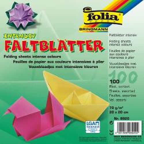 Hartie Origami 70G 100 Coli 20X20Cm Culori Asortate F8920