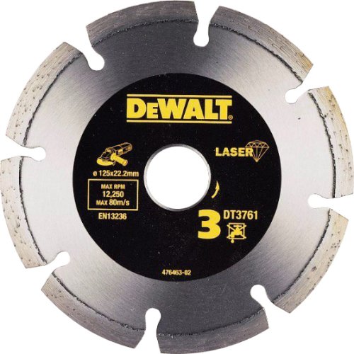 Disc diamantat pentru materiale dure & granit Dewalt DT3761 125 mm