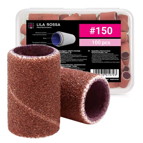 Lila Rossa - Rezerve smirghel pentru freza unghii, 100 bucati, maro, #150