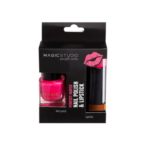 Set Perfect Match cu ruj de buze mat si lac de unghii, Magic Studio, roz 