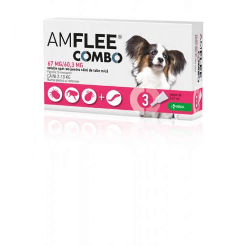 AMFLEE COMBO DOG talie mica 67mg - S (2-10 kg) x 3 pipete
