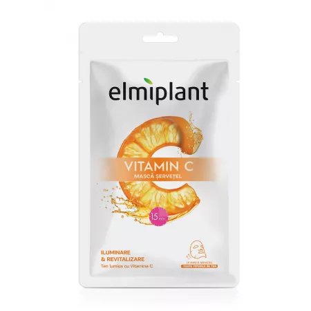 Masca servetel cu vitamina C pentru iluminare si revitalizare, 20ml, Elmiplant