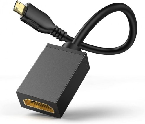Adaptor Gana, HDMI mama la mini HDMI tata, negru, 4K, 20 cm