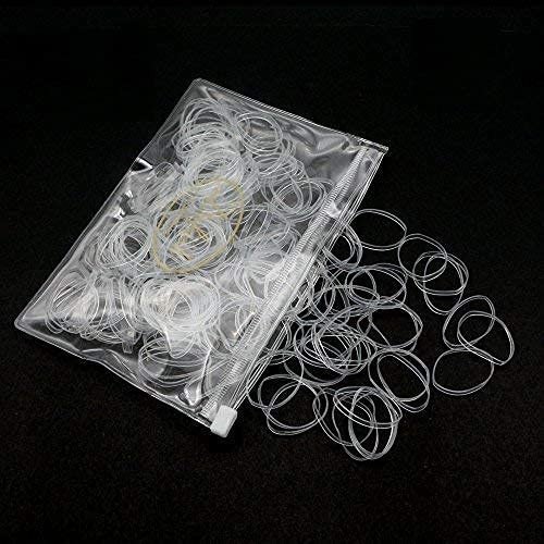 Set 200 elastice de par Dofash, TPU, transparent, 2,5 x 75 mm