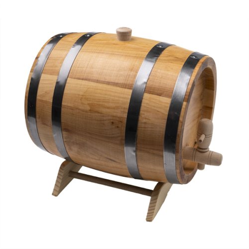 Butoi de vin cu robinet, din lemn masiv de arin, capacitate 5L / EXT 7208