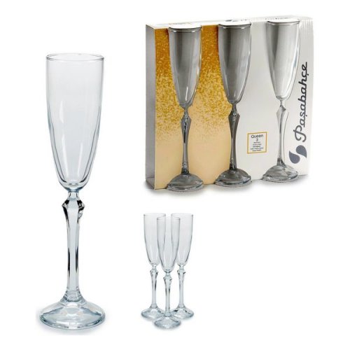 Pahar de șampanie Sticlă 3 (3 Piese) (6,5 x 25 x 25,5 cm)