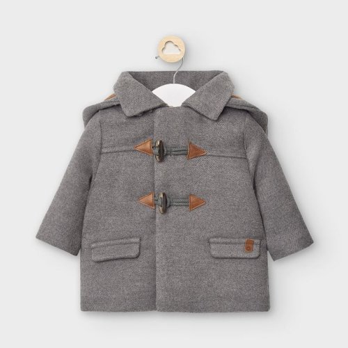 Palton pentru bebe beieti din stofa gri