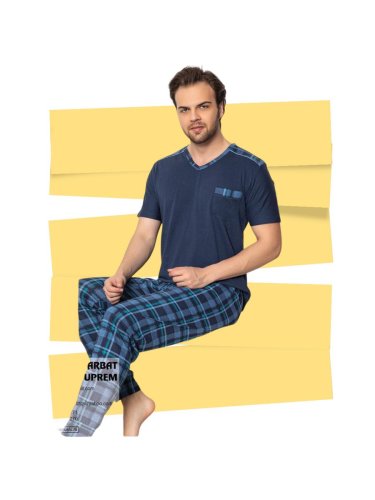 Pijama barbati cu maneca scurta