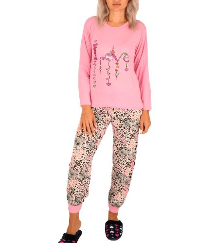 Pijama dama roz Love