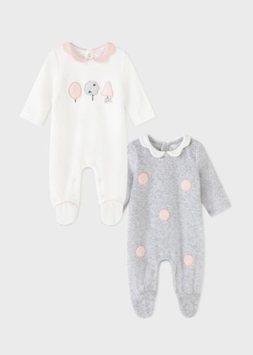 Pijama ECOFRIENDS cu guler volănaș pentru nou-născut fată, Mayoral