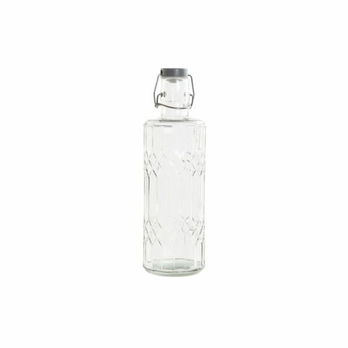 Sticlă (de pus lichide) DKD Home Decor Geam Gri Transparent Oțel inoxidabil (9 x 9 x 28.3 cm) (1 L)