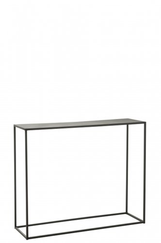 Jolipa - Consola rectangle, metal, negru, 110x35x90 cm