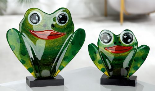 Figurina Frog, Sticla, Multicolor, 18x16x5 cm