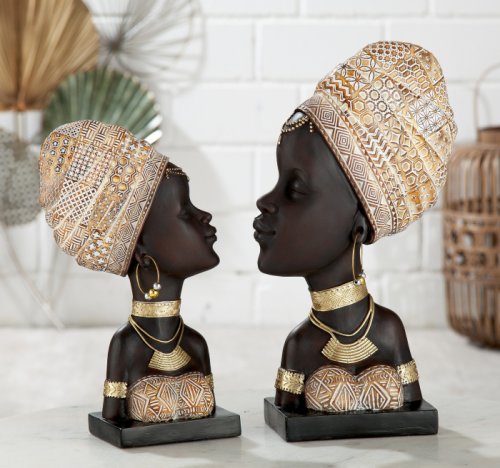 Figurina Lady Zola, Rasina, Negru Bej, 19x30x9 cm