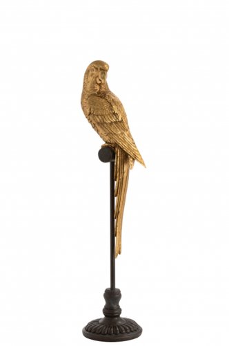 Papagal, compozit, auriu, 17.5x17.5x78 cm