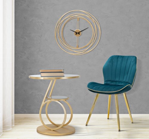 Mauro Ferretti - Set 2 scaune paris space, lemn sintetic fier, albastru auriu, 77x46x58 cm