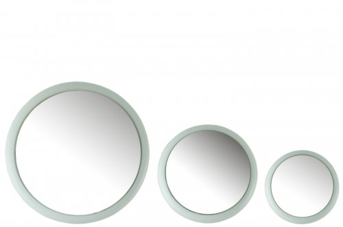Set 3 oglinzi, Metal, Albastru, 41x41x6 cm